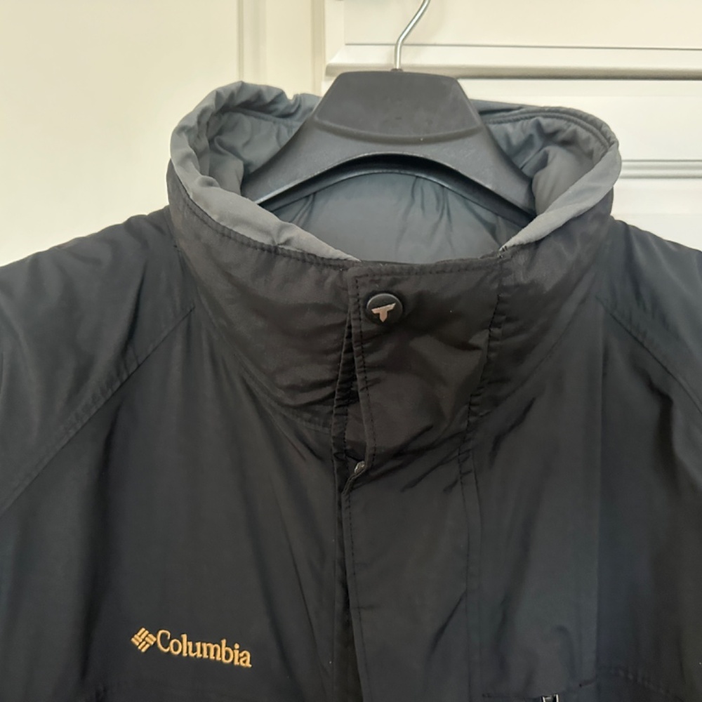Mens Columbia Titanium Ski Jacket 2XT BLACK Omnitech Detachable Hood - Picture 9 of 10